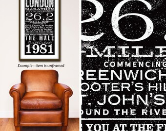 London england Marathon philly typography artwork by stephen fowler signed giclee print Pick A Size