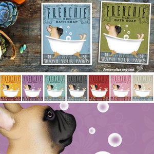 French Bulldog Bath Soap Art Print: Vintage Frenchie Company Giclee