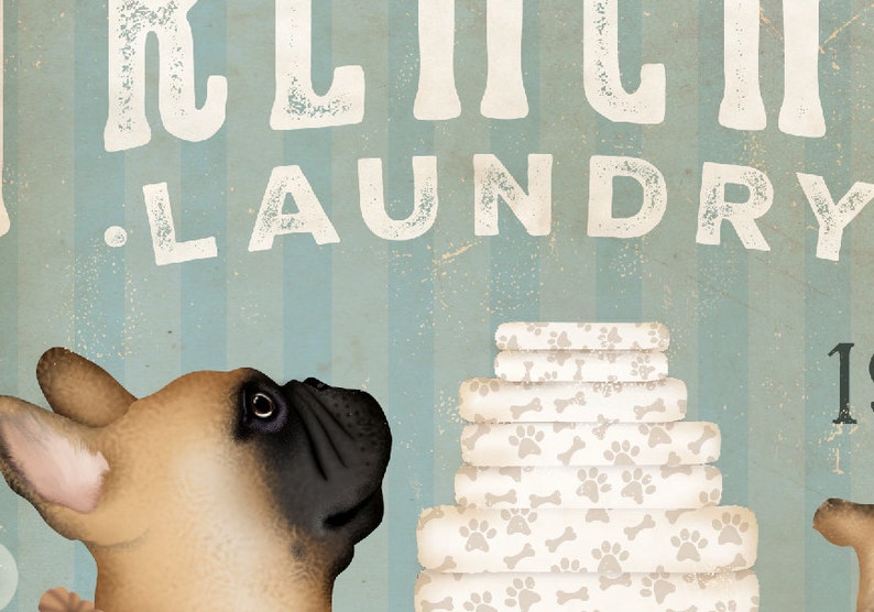 Frenchie French Bulldog Dog Laundry Basket Laundry Room Art Etsy