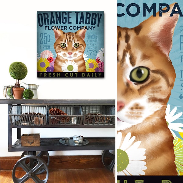 Orange Tabby Cat flower, flowers, floral, garden, gardener, farmers market, CANVAS, decor, art, artwork