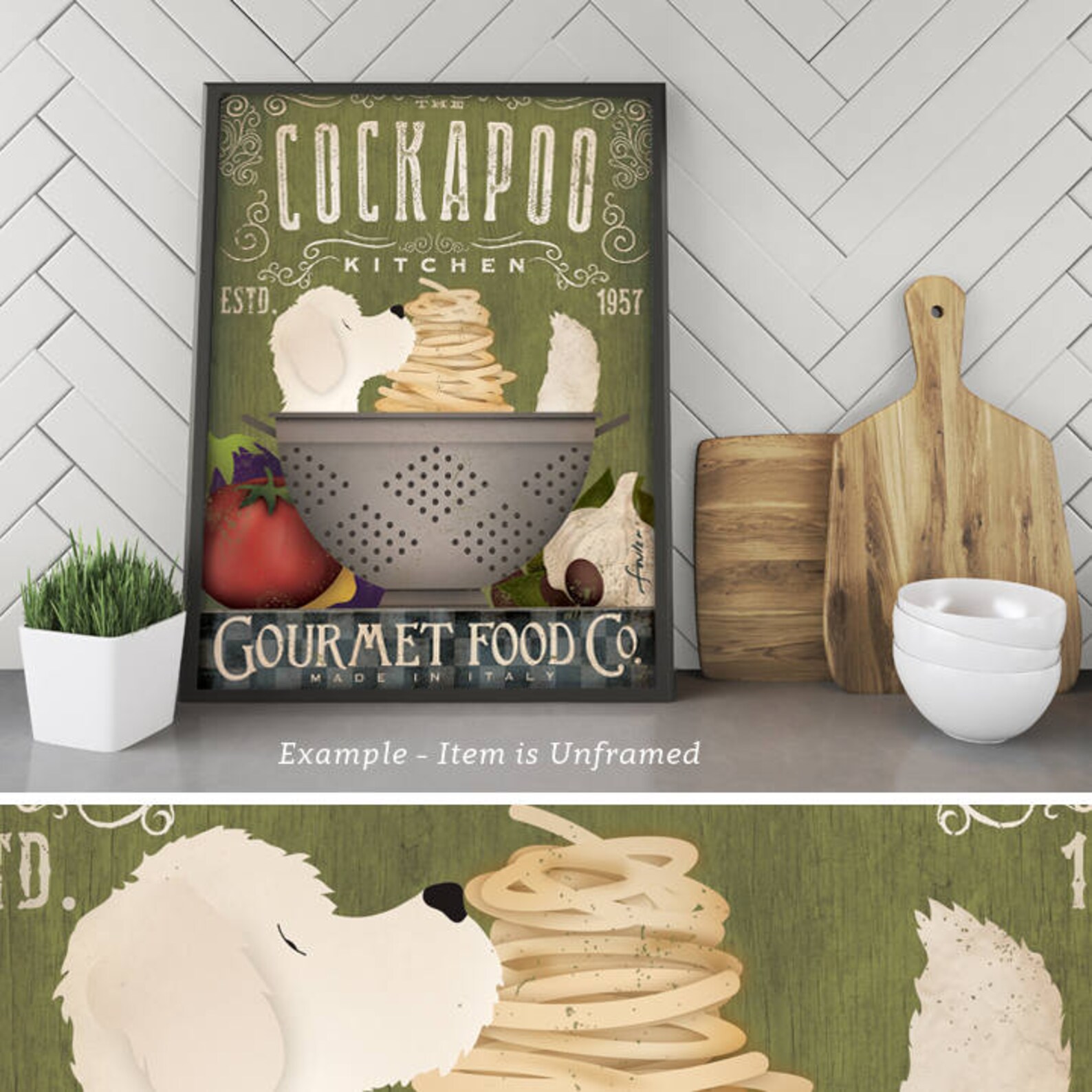 Cockapoo Kitchen Cockapoo Dog Kitchen Artwork Chef Cooking Dog Illustration in Art ...