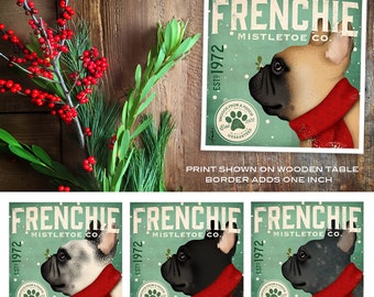 Frenchie Französische Bulldogge Mistelzweig der Firma UNGERAHMT Künstlerdruck von stephen fowler geministudio