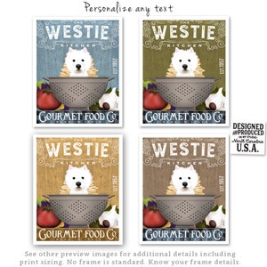 Westie, West Highland Terrier, Perro, Cocina, arte, obra de arte chef cocinando ilustración de perro SIN MARCO, impresión