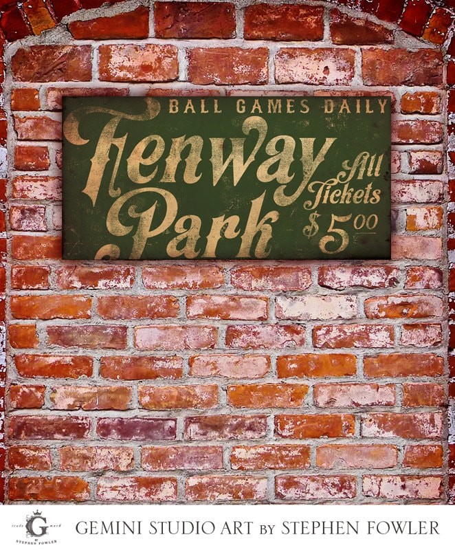 Fenway Park Boston Red Sox Baseball Club Fenway Typography Etsy