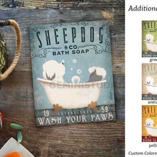 Old English Sheepdog Dog Clawfoot Tub Bubble Bath Soap Etsy