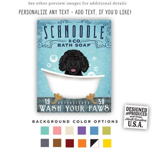 schnoodle, dog, bath, tub, bathtub, clawfoot, soap, bubble, bubbles, wash your paws, canvas