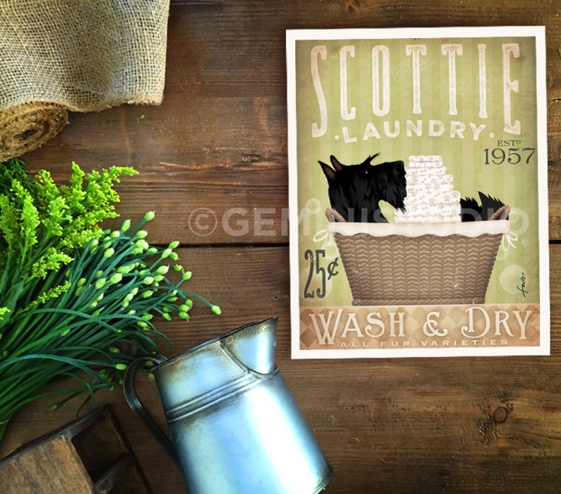 Scottie Scottish Terrier Dog Laundry Basket Company Laundry Etsy