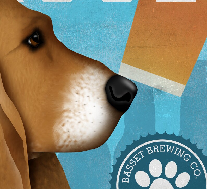 Basset Hound Dog Brewing Company Canvas Art Graphic Art on Etsy