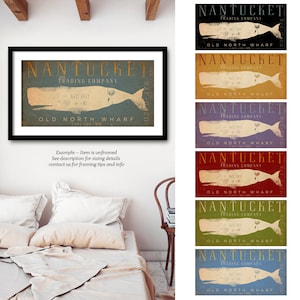 Nantucket whale trading company nautica grafica arte firmata artista stampa illustrazione SENZA CORNICE
