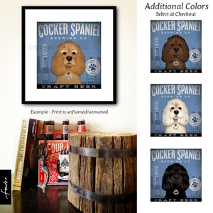 Cocker Spaniel Dog beer Brewing company dog graphic art illustration giclee archival signed print by stephen fowler Pick A Size