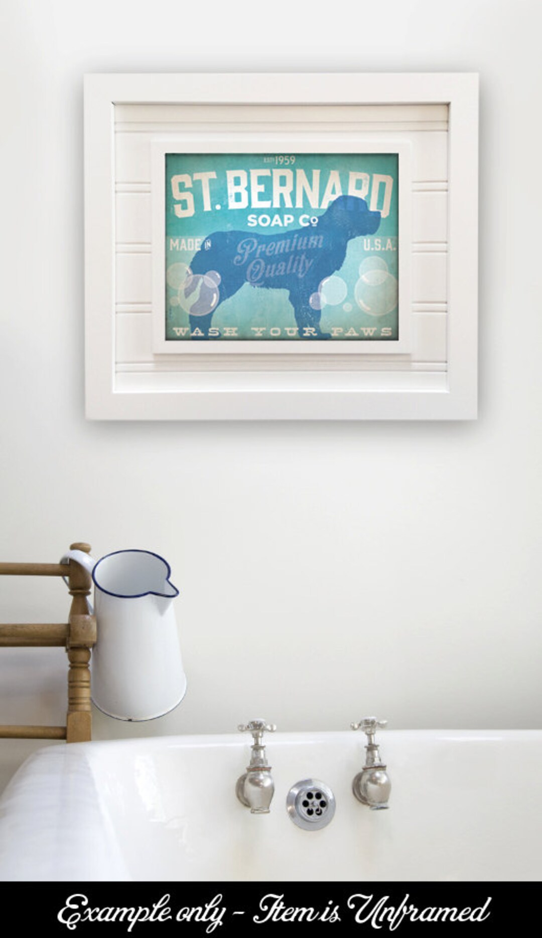 Inga Greyhound Dog Bath Soap Company Poster Bagno Soggiorno Cane Amante Decorazione Retrò Wall Decor Targa in Metallo Poster 20,3 x 30,5 cm