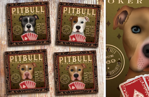 Buy Pit Bull Pitbull Dog Club Poker Lounge Artwork on Gallery Online in  India - Etsy