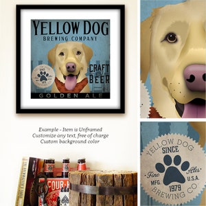 lab, labrador, dog, yellow lab, yellow dog, beer, brewery, brewing, UNFRAMED, print, free personalization