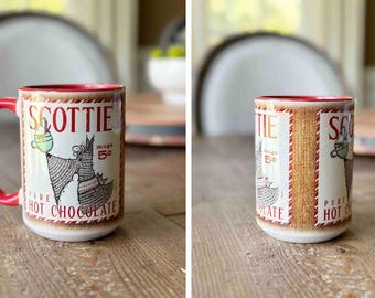 scottie, scottish terrier, dog,  hot cocoa, chocolate, mug, MUG, ceramic