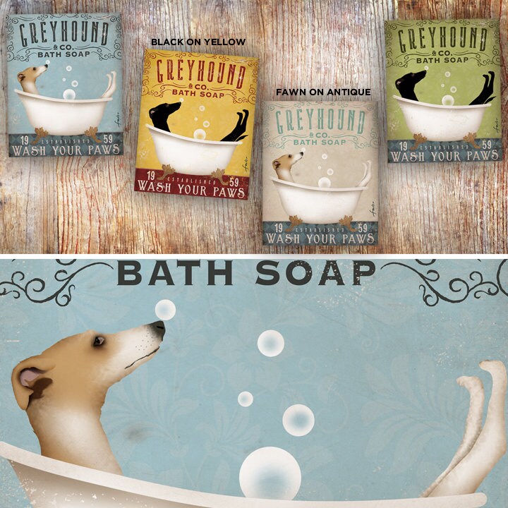 Galgo Baño perro bañera cuarto de polvo baño de burbujas | Etsy