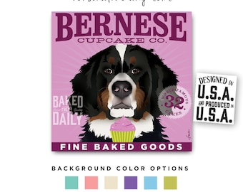 berner, bernese, mountain dog, dog, cupcake, baker, baking, bakery, bake, CANVAS, personalized gift