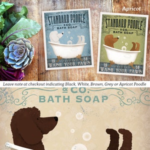 Standard Poodle dog bath soap Company vintage style artwork by Stephen Fowler Giclee Signed Print zdjęcie 2