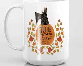 Scottish Terrier Pumpkin Spice Mug: Autumn Scottie Dog Coffee Cup