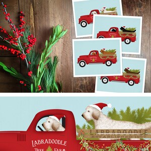 « Goldendoodle Labradoodle doodle chien arbre ferme camion rouge Noël vacances giclée impression SANS CADRE » par stephen fowler
