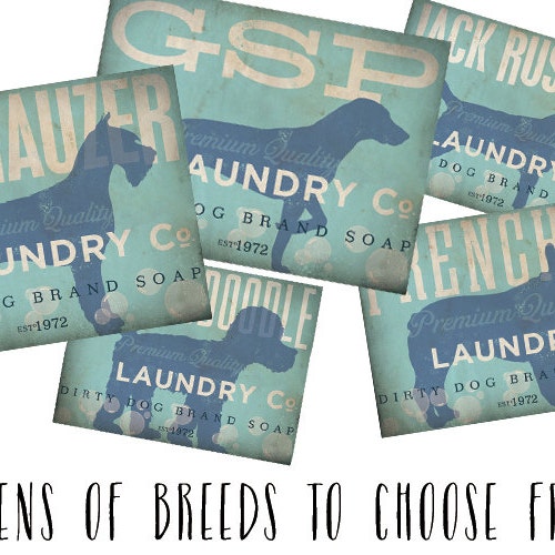 Dog Laundry Company Illustration Graphic Art on Gallery Etsy