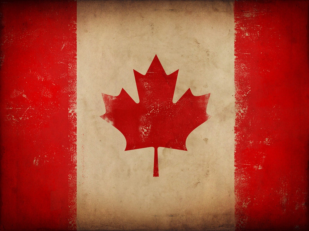 Canadian Flag Design Made Up Of A Real Maple Leaf Stock Photo