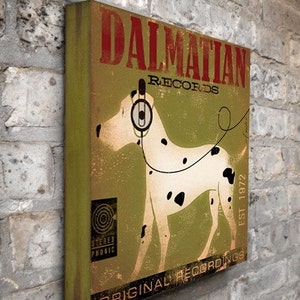 DALMATIAN, music, musician, recording, records, dog, vinyl, tunes, audiophile, headphones, CANVAS, personalized gift image 3