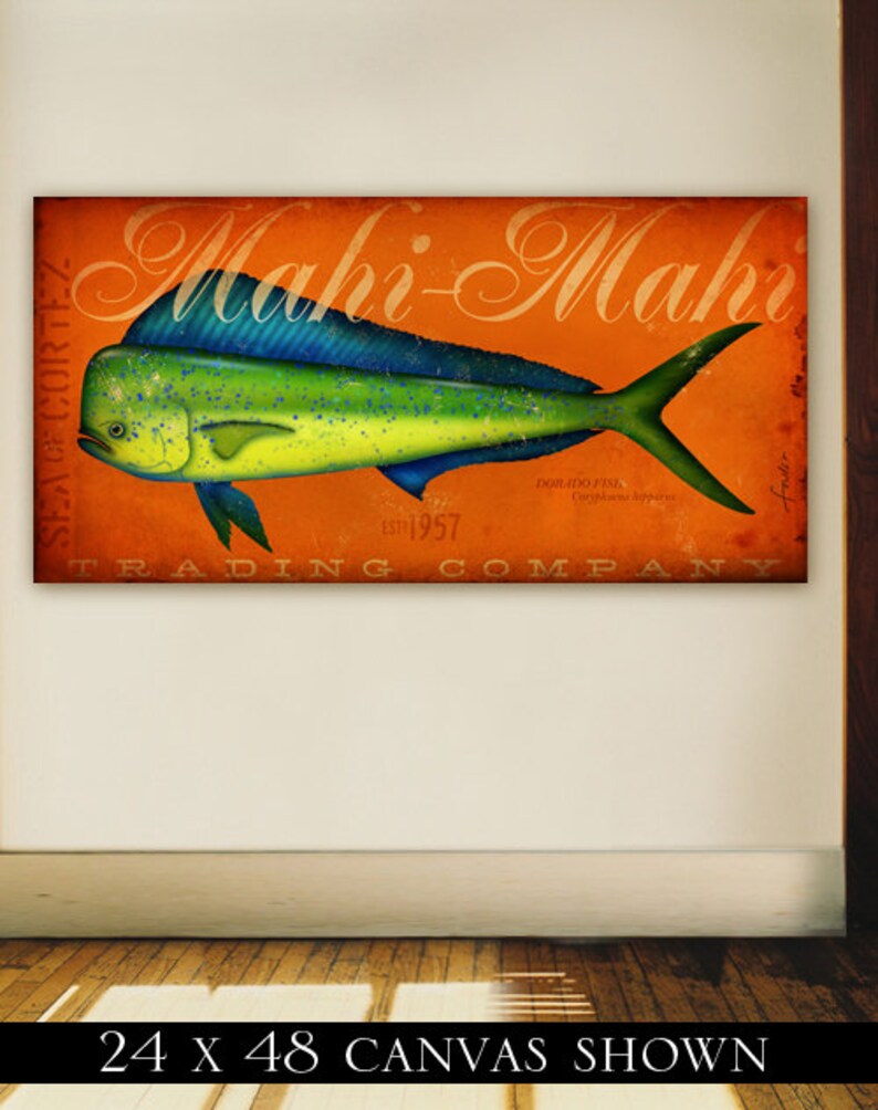 Mahi Mahi Trading Company Dorado Fish Illustraton Original Etsy