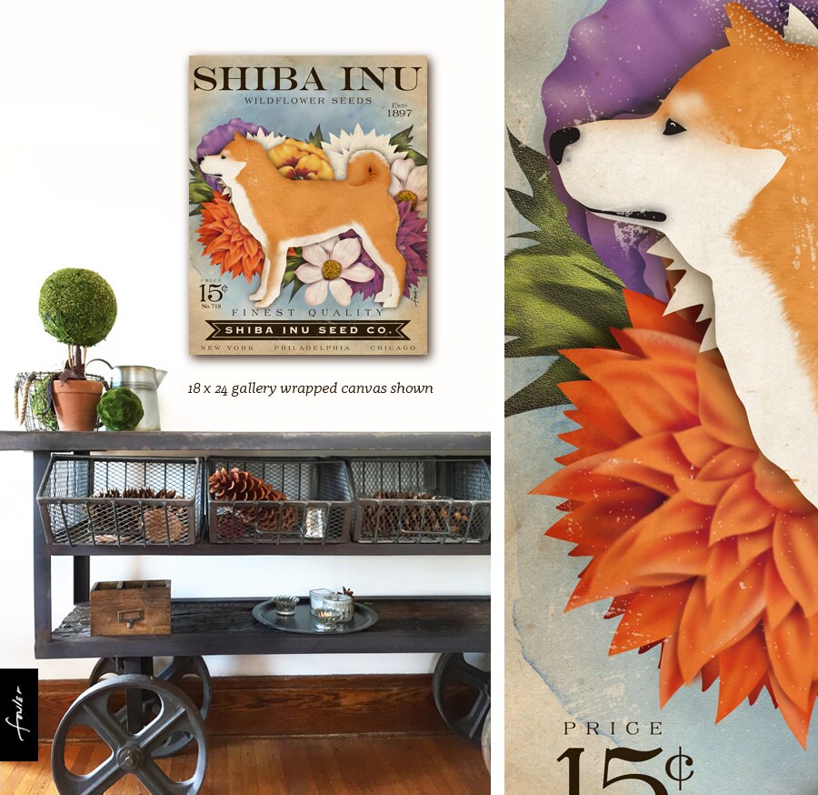 Shiba Inu Seed Company Dog Seed Packet Artwork On Gallery Etsy