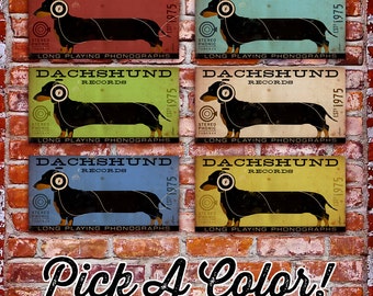DACHSHUND records album style artwork on gallery wrapped canvas by Stephen Fowler