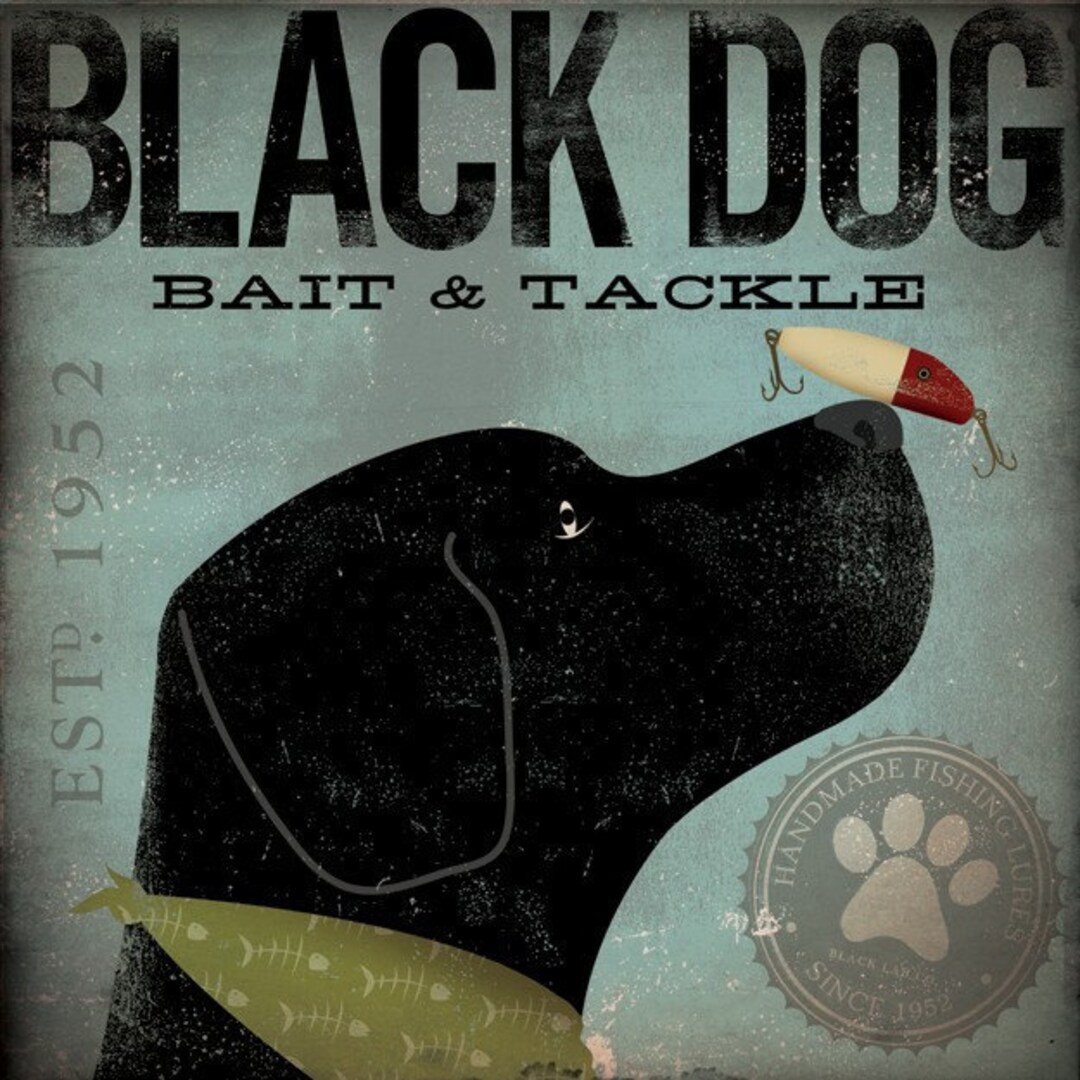 Black Dog Bait and Tackle Company Original Illustration Graphic
