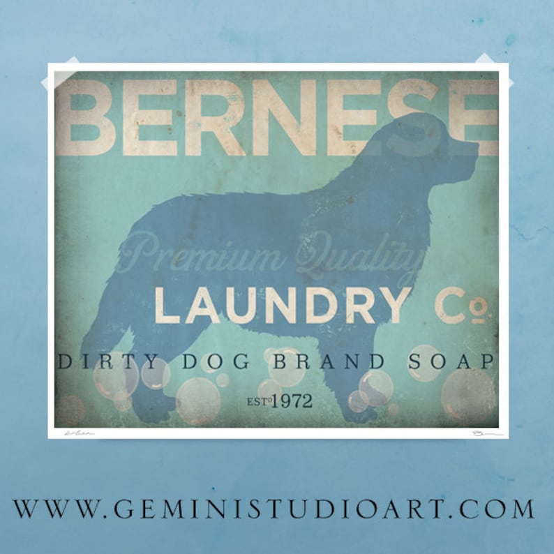 Bernese Mountain Dog Laundry Company Laundry Room Artwork Etsy