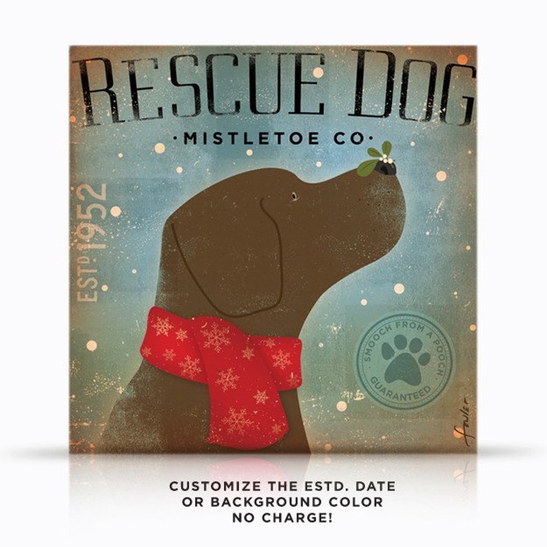 Rescue Dog Dog Brown Dog Christmas Holiday Mistletoe Etsy Canada
