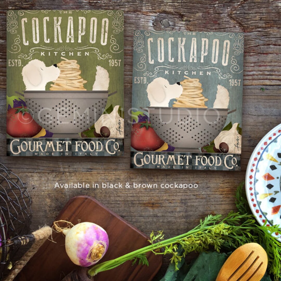 Cockapoo Dog Kitchen Artwork on Gallery Wrapped Canvas by Stephen ...