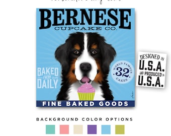 berner, bernese, mountain dog, dog, cupcake, baker, baking, bakery, bake, CANVAS, personalized gift