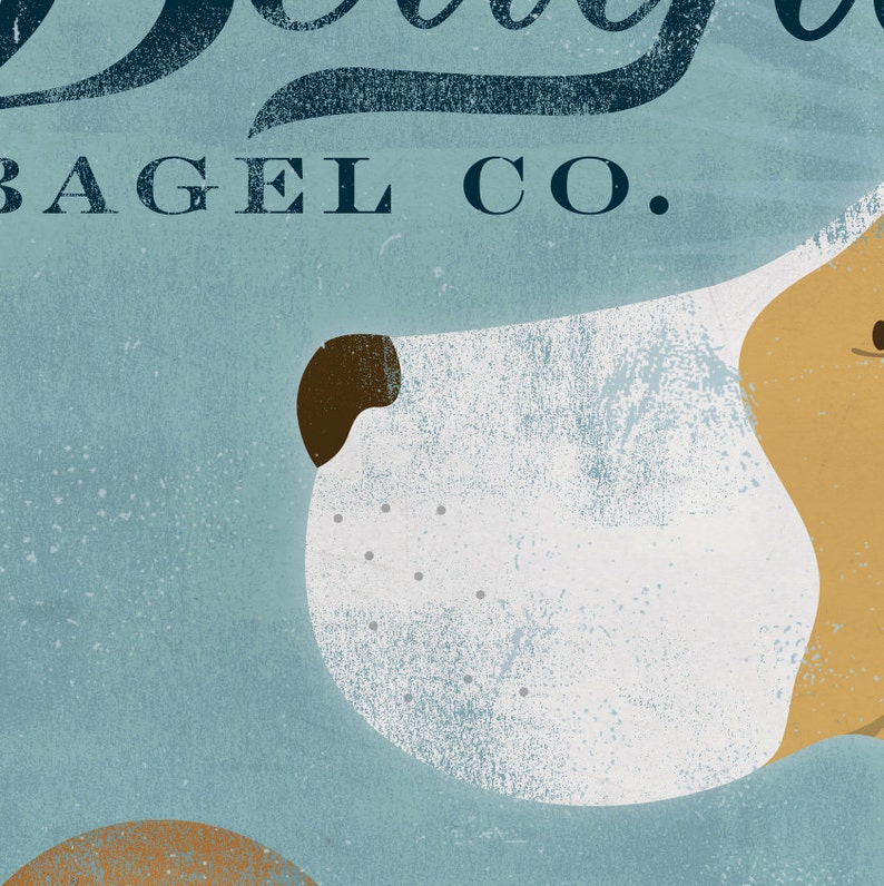 Regal Beagle Bagel company vintage style graphic artwork giclee archival signed print by stephen fowler Pick A Size image 2
