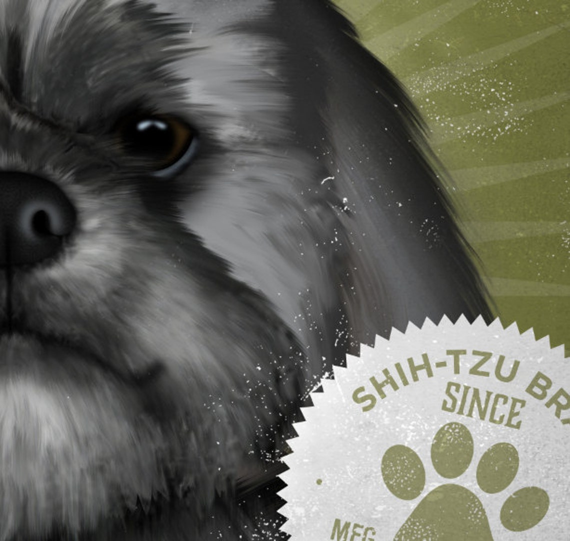 Poster In Latta Vintage Shih Tzu Dog Happy Shih Tzu Coffee Company - Decorazione Parete 20x30 Cm