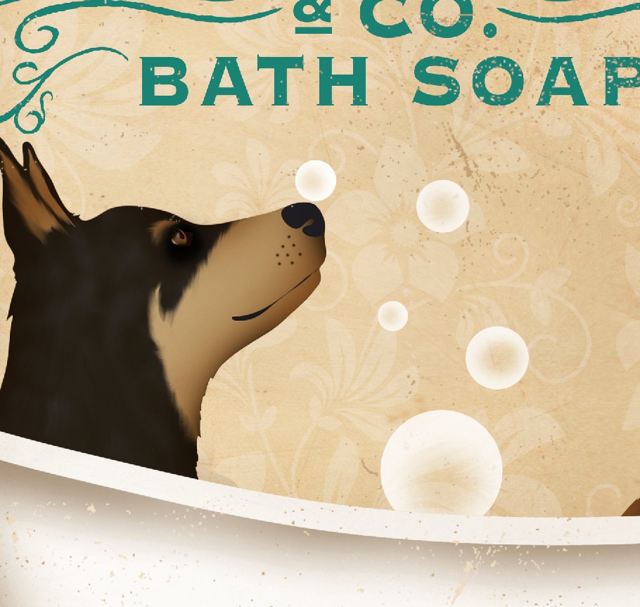 Australian Kelpie Dog Bath Soap Company Vintage Style Artwork Etsy