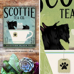 SCOTTIE, scottish terrier, tea, teacup, kitchen art, CANVAS, terrier, dog, fowler