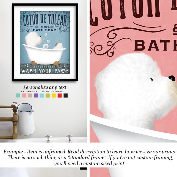 Coton de Tulear dog  bath soap Company vintage style artwork by Stephen Fowler Giclee Signed Print