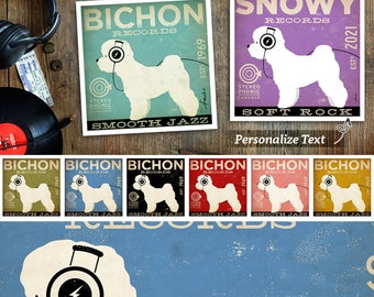 bichon, dog, frise, french, dog, art, album art, music, records, recording, audiophile, UNFRAMED, print