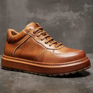 Leren herensneakers
