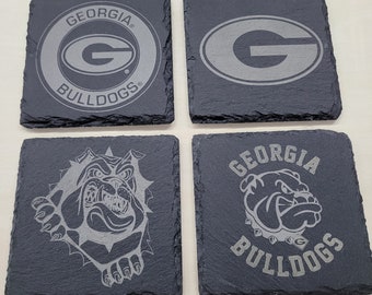 Georgia Bulldog Slate Coasters
