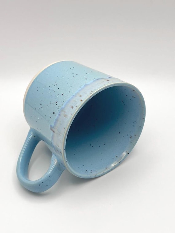Aqua Blue Speckled Stoneware Coffee Mug - Etsy