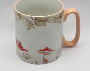 Mushrooms coffee mug, Floral Mushrooms tea cup