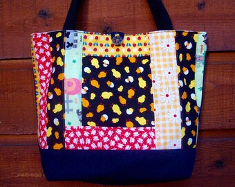 Teacups and Chicks Denim & Cotton Everything Reusable Eco Large Washable Bag