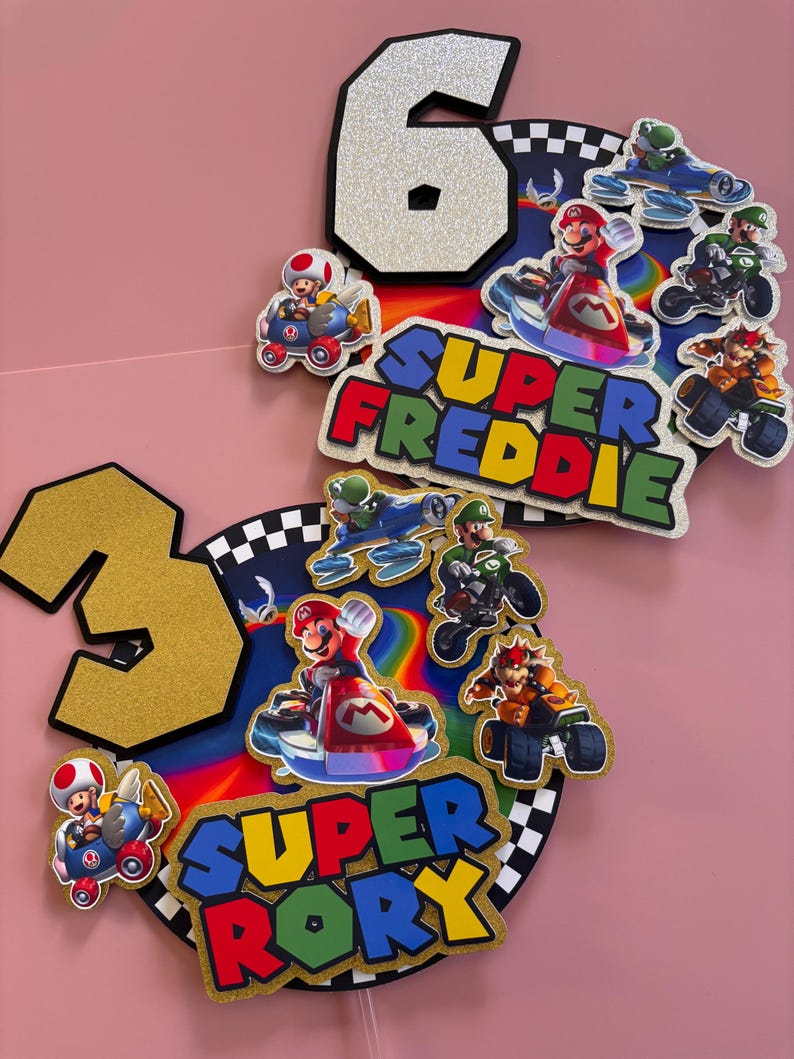 Super Rory 3D Personalized Mario Kart Cake Topper: Handmade Birthday Party ...