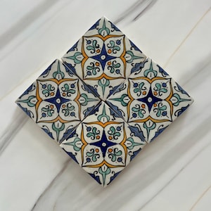 Moroccan Handmade Decorative Tiles - Authentic Home Decor Design - Zellige 10 x 10 cm Moroccan Traditional Made