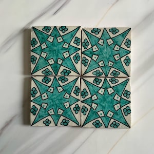 Moroccan Handmade Decorative Tiles - Authentic Home Decor Design - Zellige 10 x 10 cm Moroccan Traditional Made