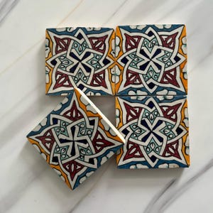 Moroccan Handmade Decorative Tiles - Authentic Home Decor Design - Zellige 10 x 10 cm Moroccan Traditional Made