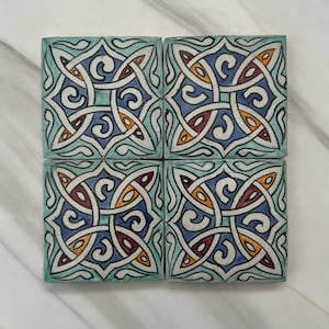 Moroccan Handmade Decorative Tiles - Authentic Home Decor Design - Zellige 10 x 10 cm Moroccan Traditional Made
